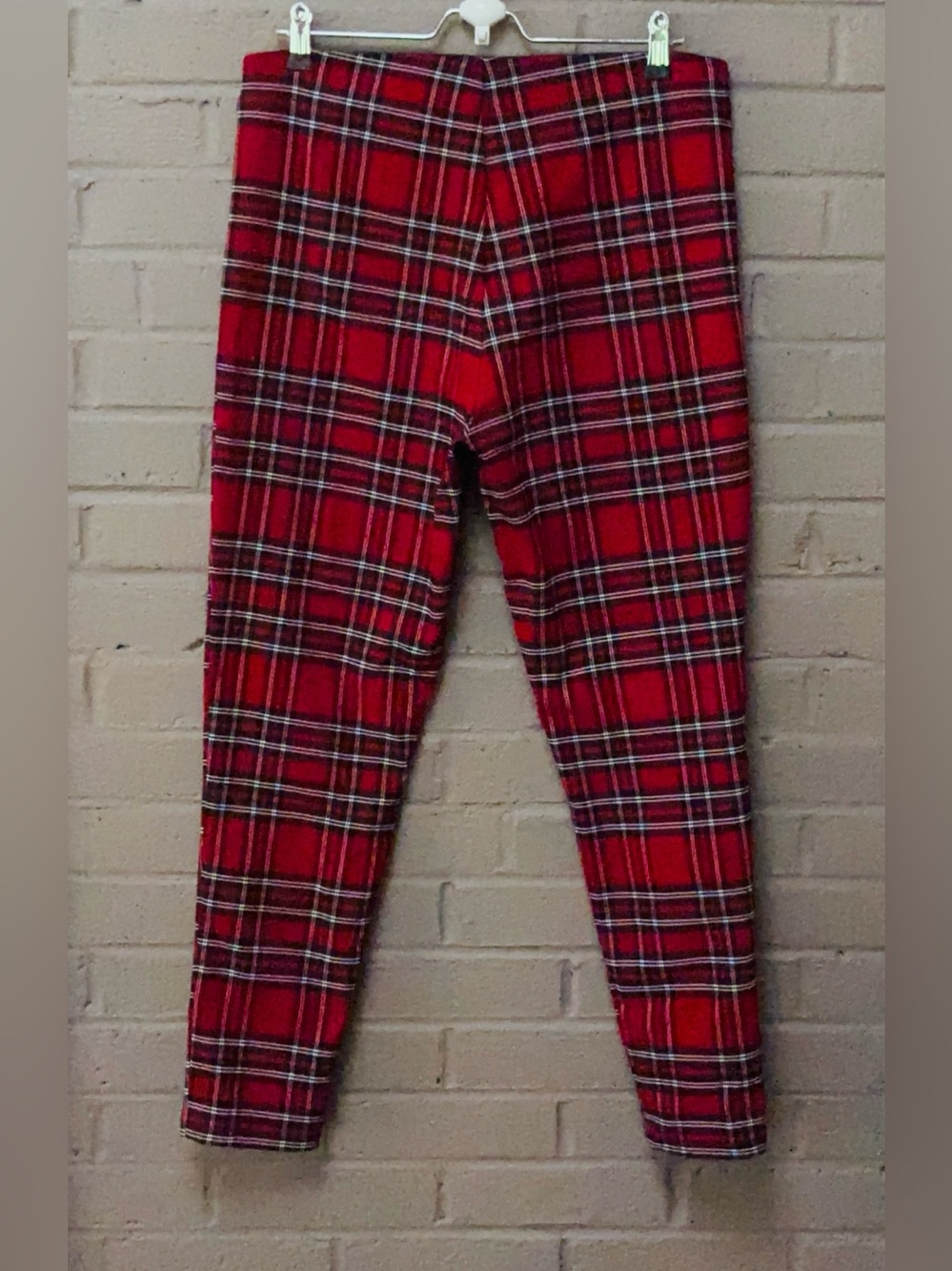 Zara  Red & Black Plaid Skinny Pants front zippers XL - Picture 6 of 10